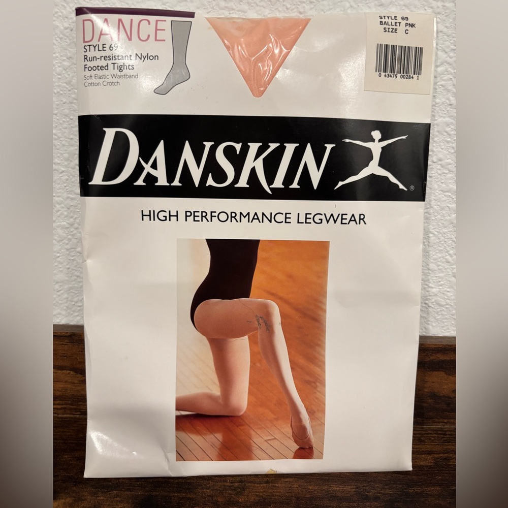 Danskin Women's Ultrasoft Microfiber Pink Footed Tights Size C~ NWT